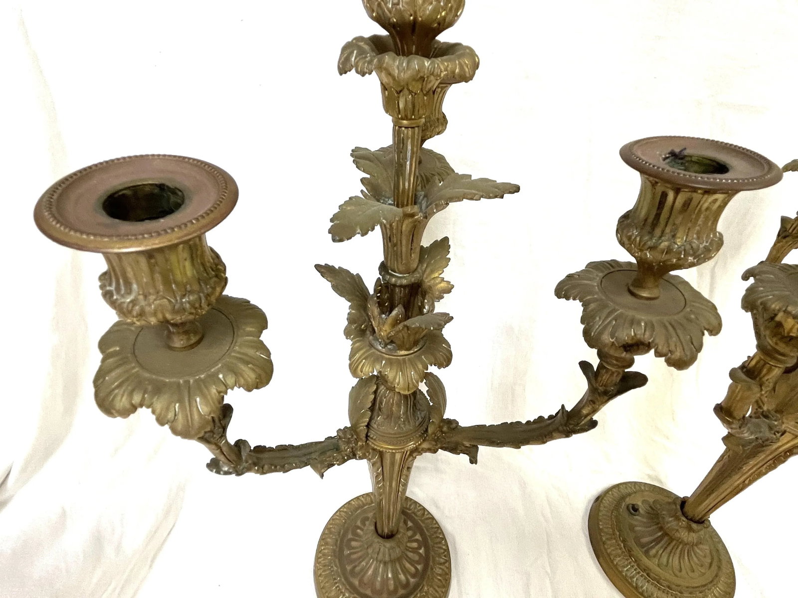 19Th Century French Dorè Bronze 4-Arm Candelabra- a Pair - 8