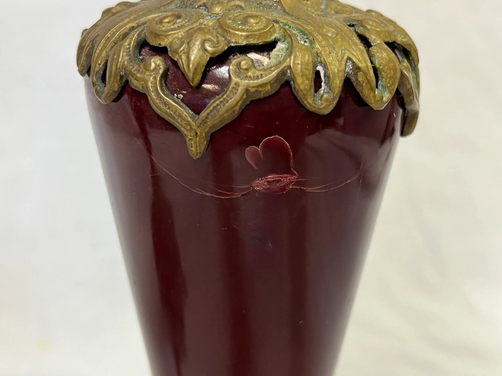 Antique Regency Heavy Brass With Red Enamel 5-Arm Candelabra With Griffin Accents- a Pair - 11