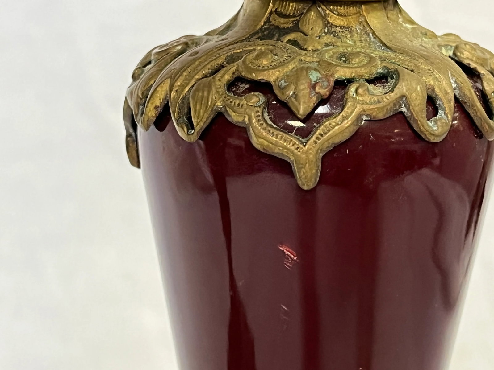 Antique Regency Heavy Brass With Red Enamel 5-Arm Candelabra With Griffin Accents- a Pair - 12
