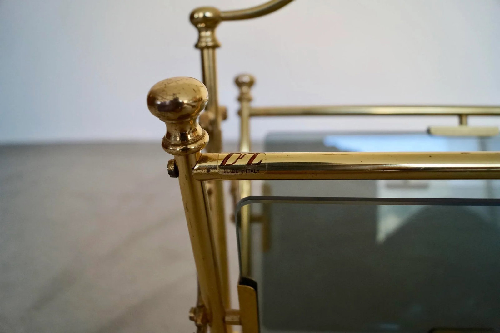 1960's Hollywood Regency Italian Solid Brass Magazine Rack - 12