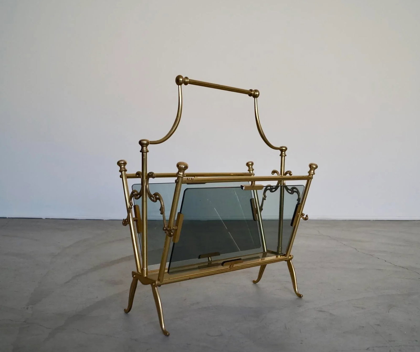 1960's Hollywood Regency Italian Solid Brass Magazine Rack - 13