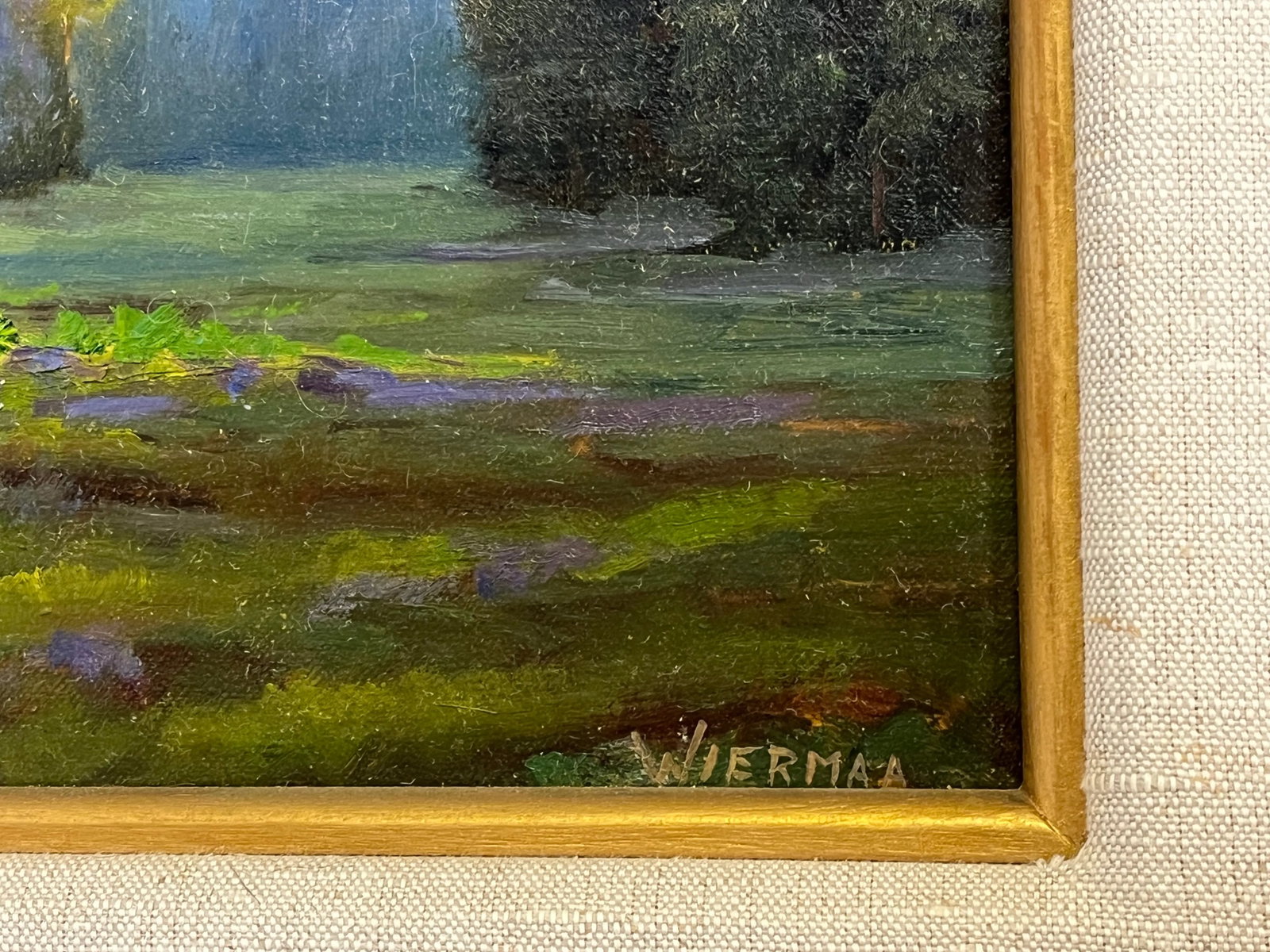 Bob Wiermaa (California 1934- Present) Signed Original Oil Painting on Board "Sequoia Meadow" - 3