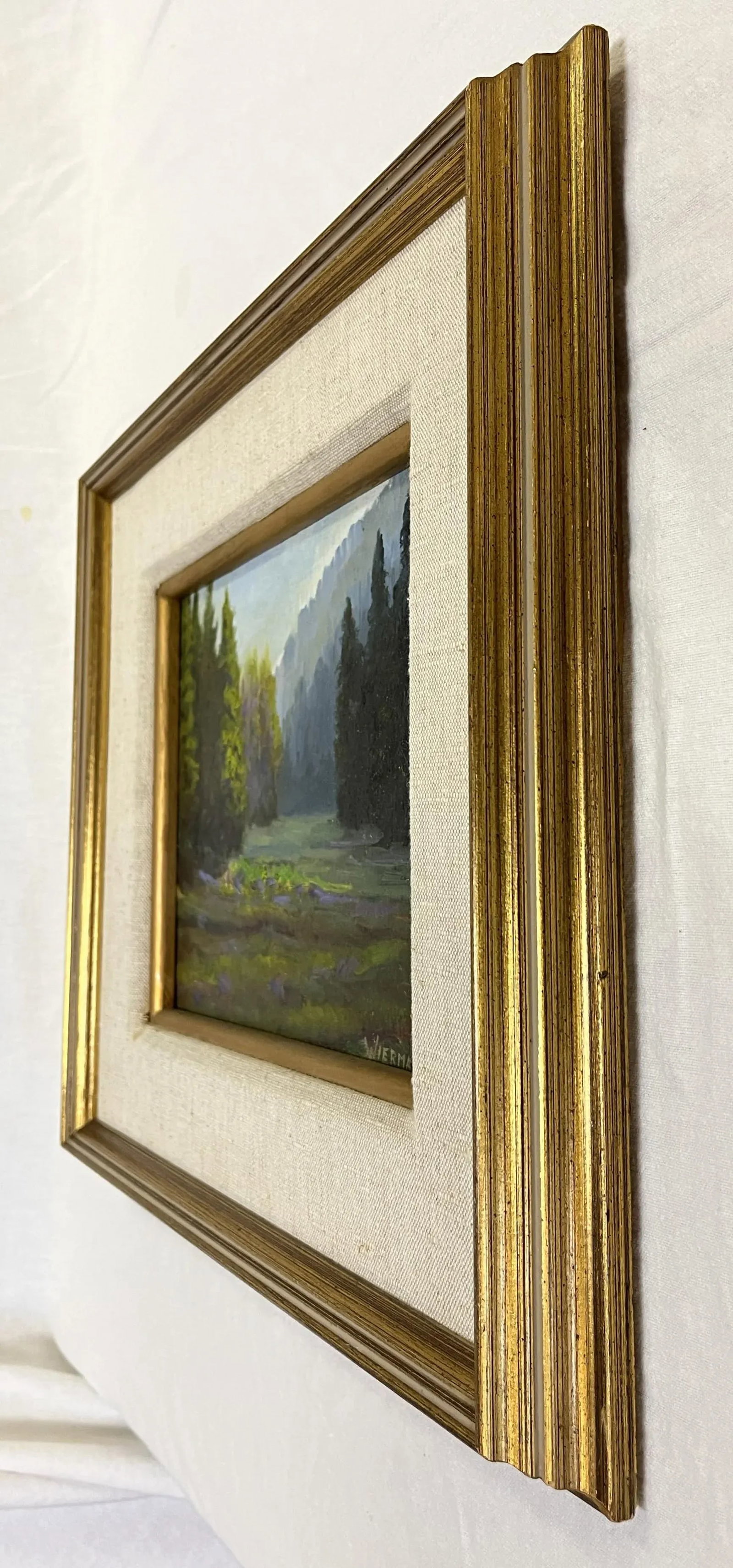 Bob Wiermaa (California 1934- Present) Signed Original Oil Painting on Board "Sequoia Meadow" - 7