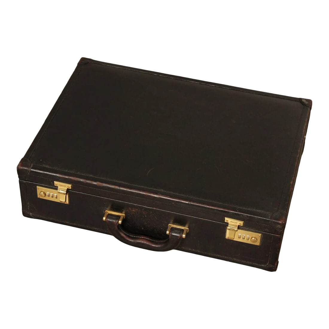 Late 20th Century Bally Italian Brown Leather Executive Briefcase: High Quality Vintage Brown Leather Briefcase Having Interior Organization and Brass Locking Hardware Condition: Alterations: Original Condition Unaltered Imperfections: Some Imperfections Condition