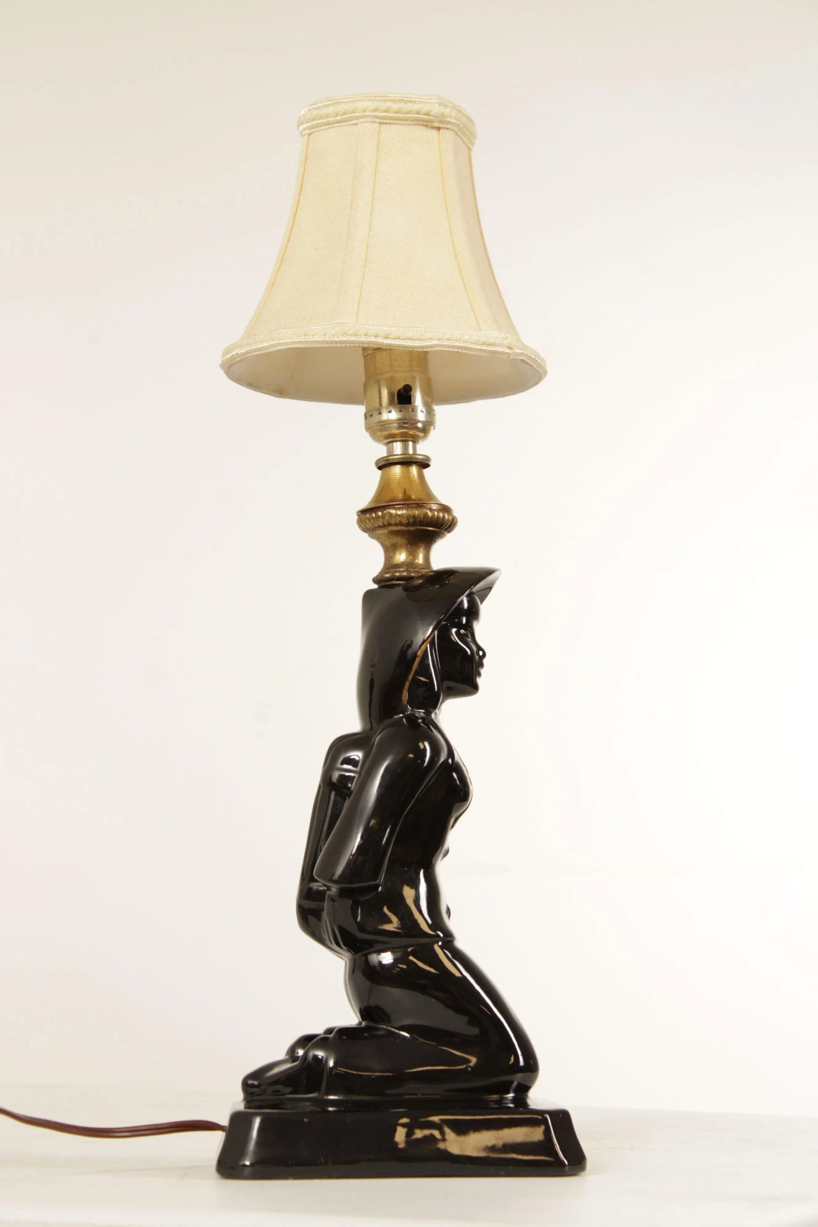 Mid 20th Century Underwriters' Laboratories Mid Century Chinoiserie Figural Ceramic Table Lamps - A - 7