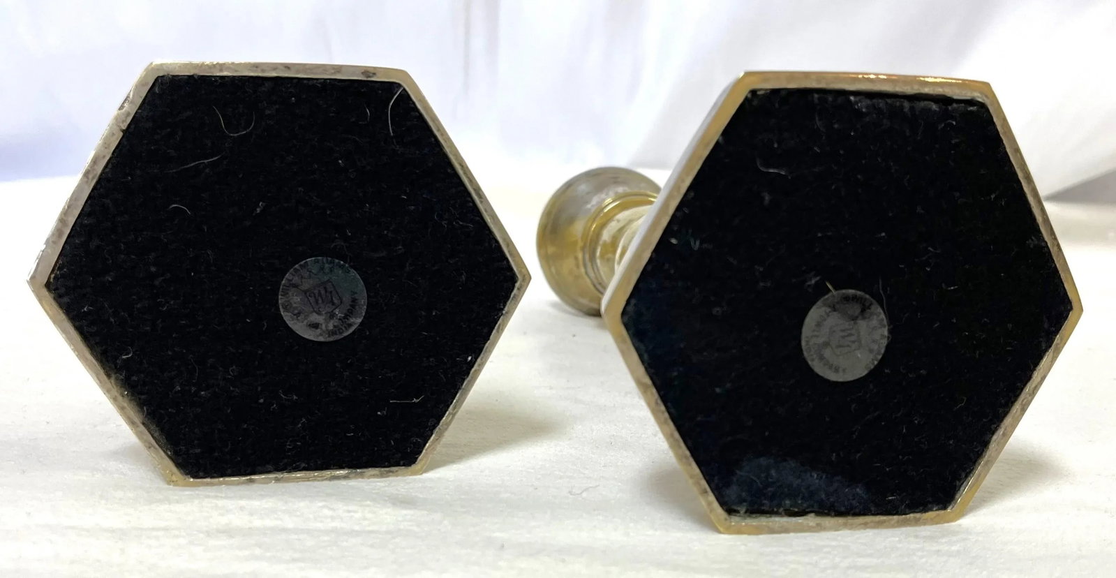 1970's William Adams 8" High Brass Plated Barley Twist Candlesticks Made in India- a Pair - 9