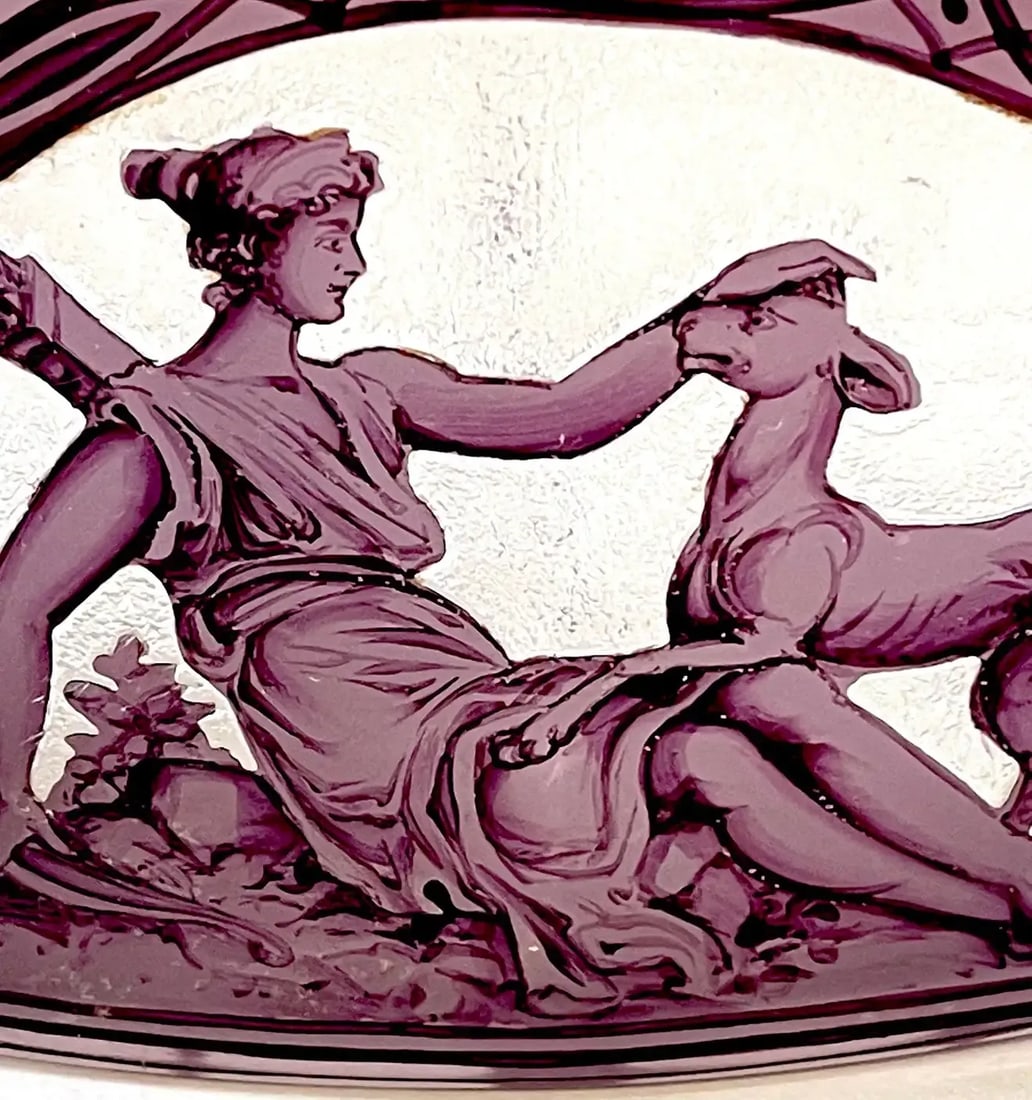 Early 20th Century Val Saint Lambert Amethyst Cut to Clear 'Diana the Huntress' Centerbowl - 11