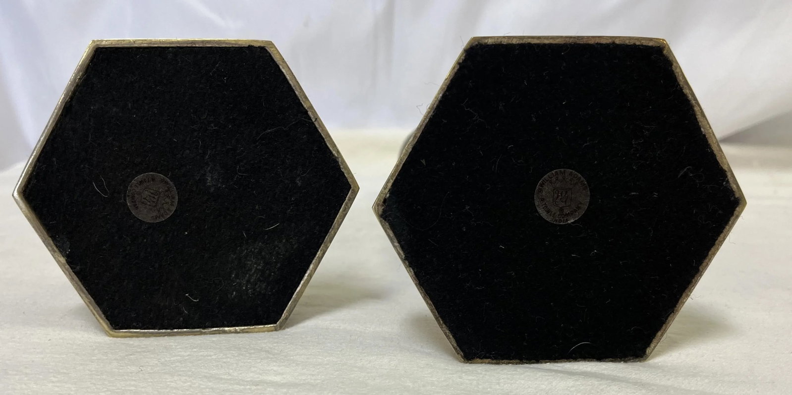 1970's William Adams 11" High Brass Plated Barley Twist Candlesticks Made in India- a Pair - 10