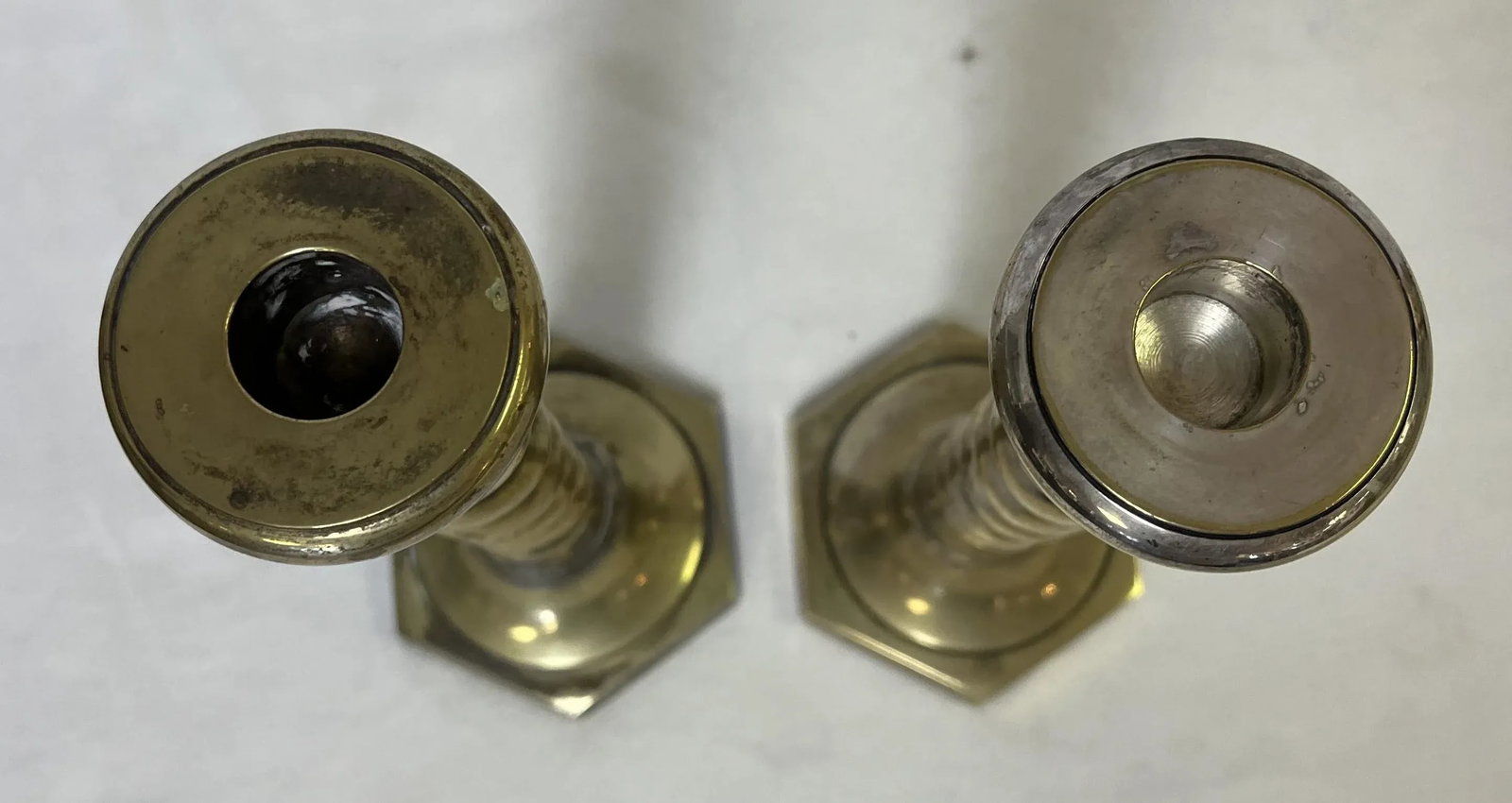 1970's William Adams 11" High Brass Plated Barley Twist Candlesticks Made in India- a Pair - 2