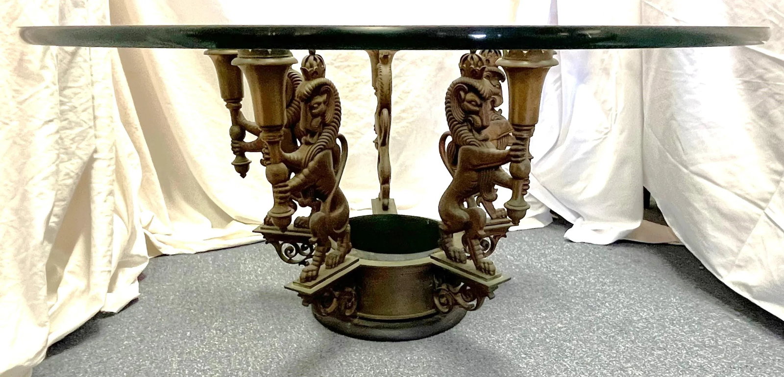 Antique Bronze Regency Royal Lion Epergne Coffee Table - 2