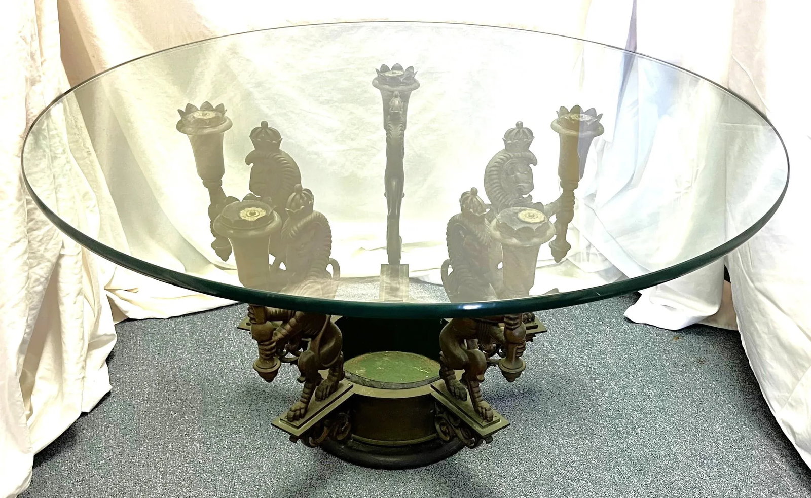 Antique Bronze Regency Royal Lion Epergne Coffee Table - 3