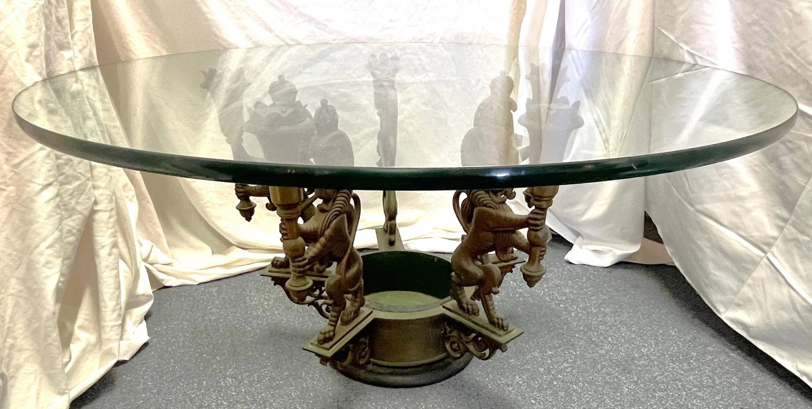 Antique Bronze Regency Royal Lion Epergne Coffee Table - 5
