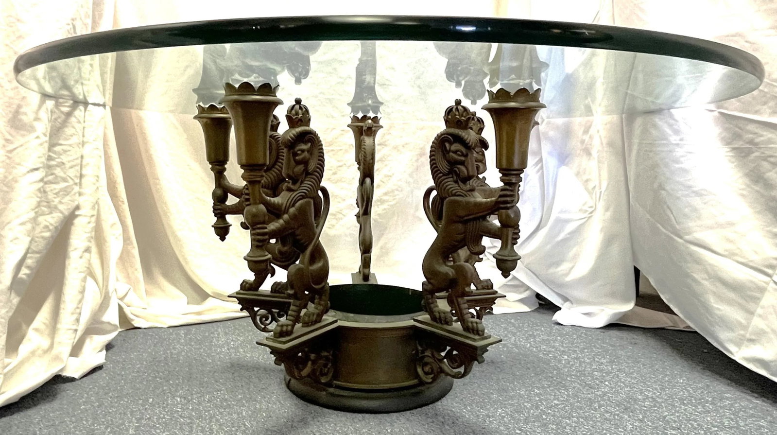 Antique Bronze Regency Royal Lion Epergne Coffee Table - 6