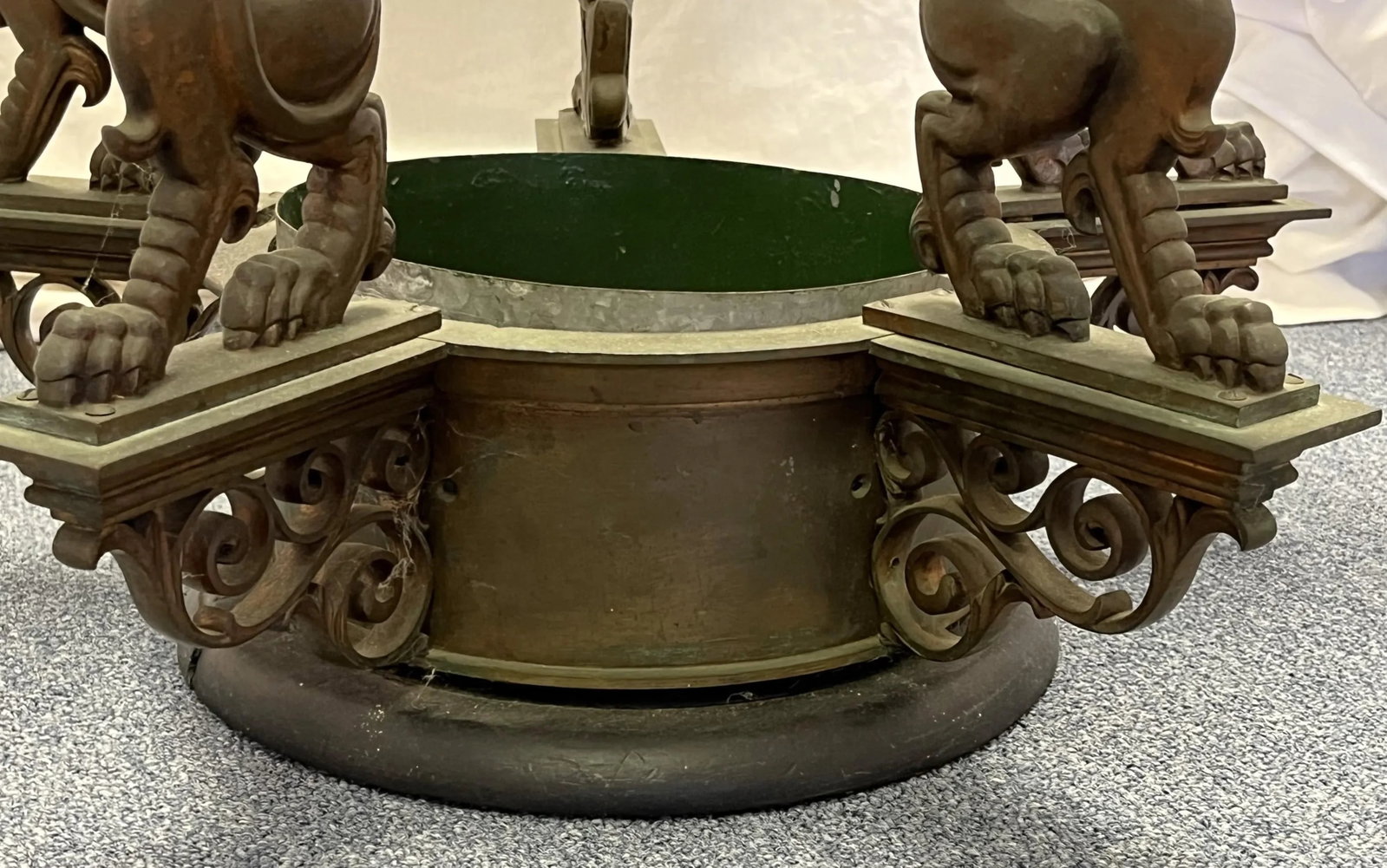 Antique Bronze Regency Royal Lion Epergne Coffee Table - 9