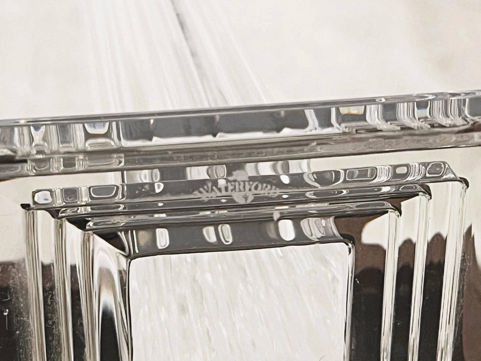 Waterford Crystal Candlesticks on Wood Plinths- a Pair - 10