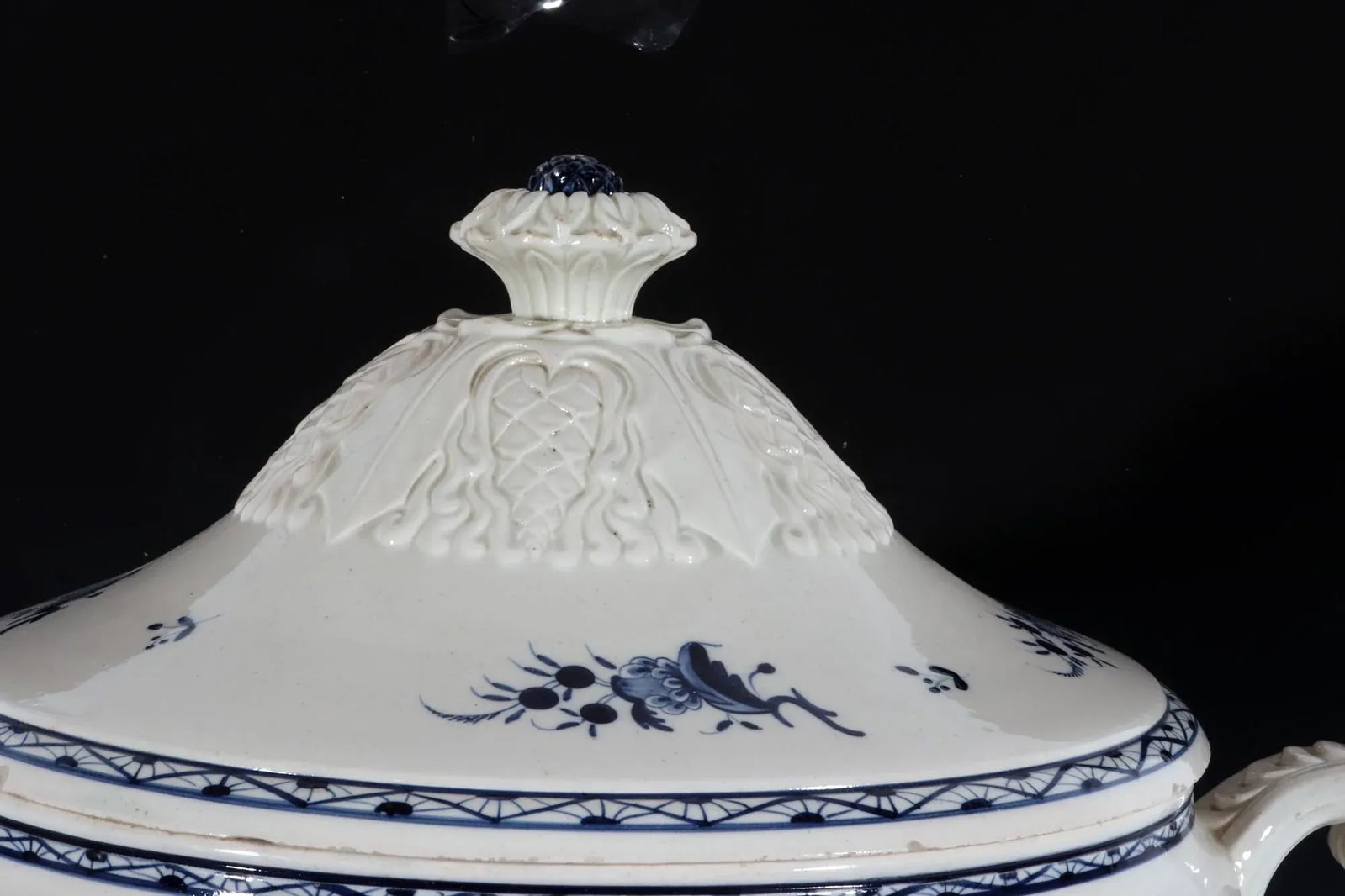 Continental Pottery Large Chinoiserie Soup Tureen, Cover & Stand, Nimy Factory, Belgium - 2