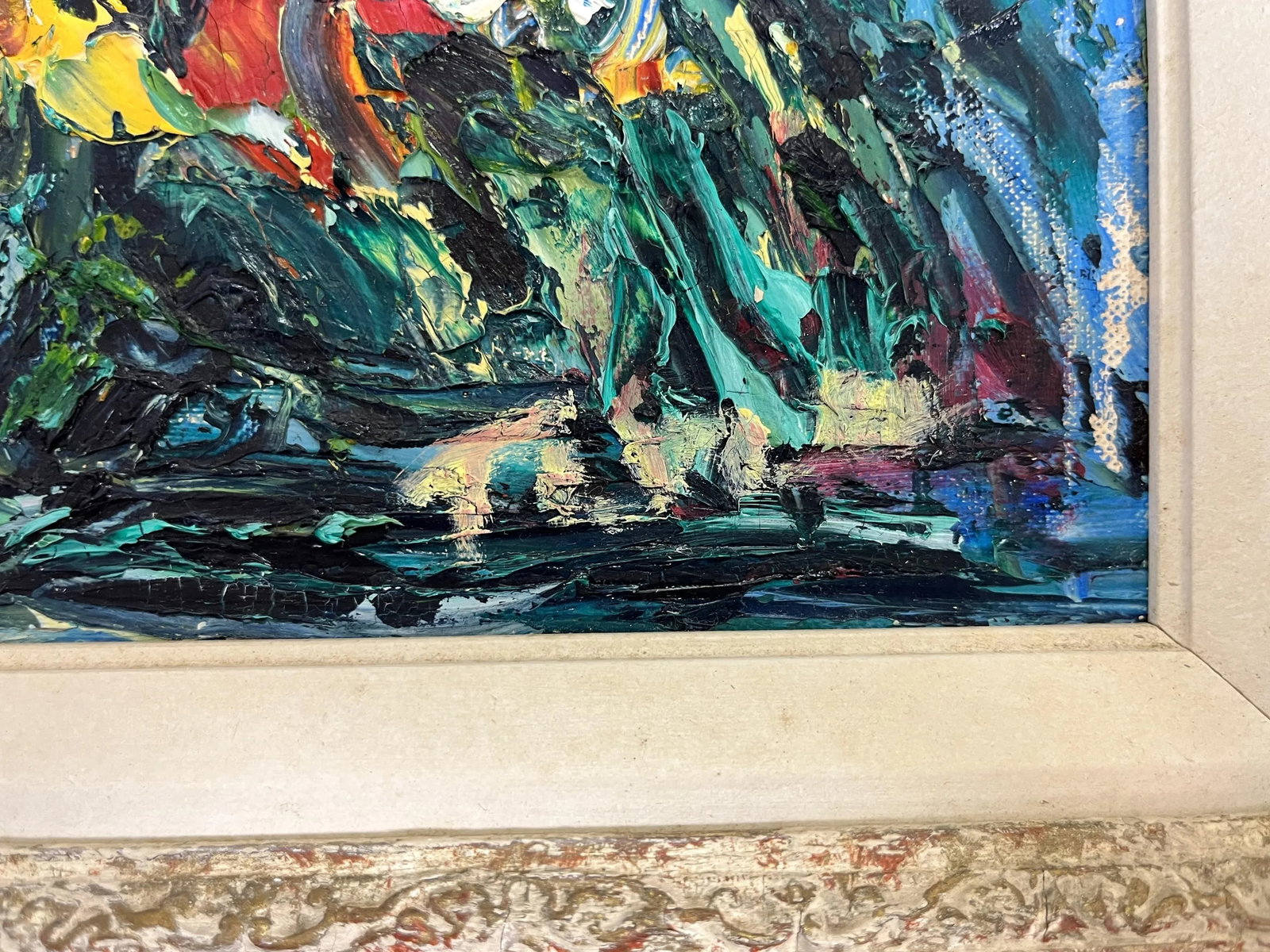 Original Impasto-Style Still Life Floral Painting Oil on Canvas Board - 8