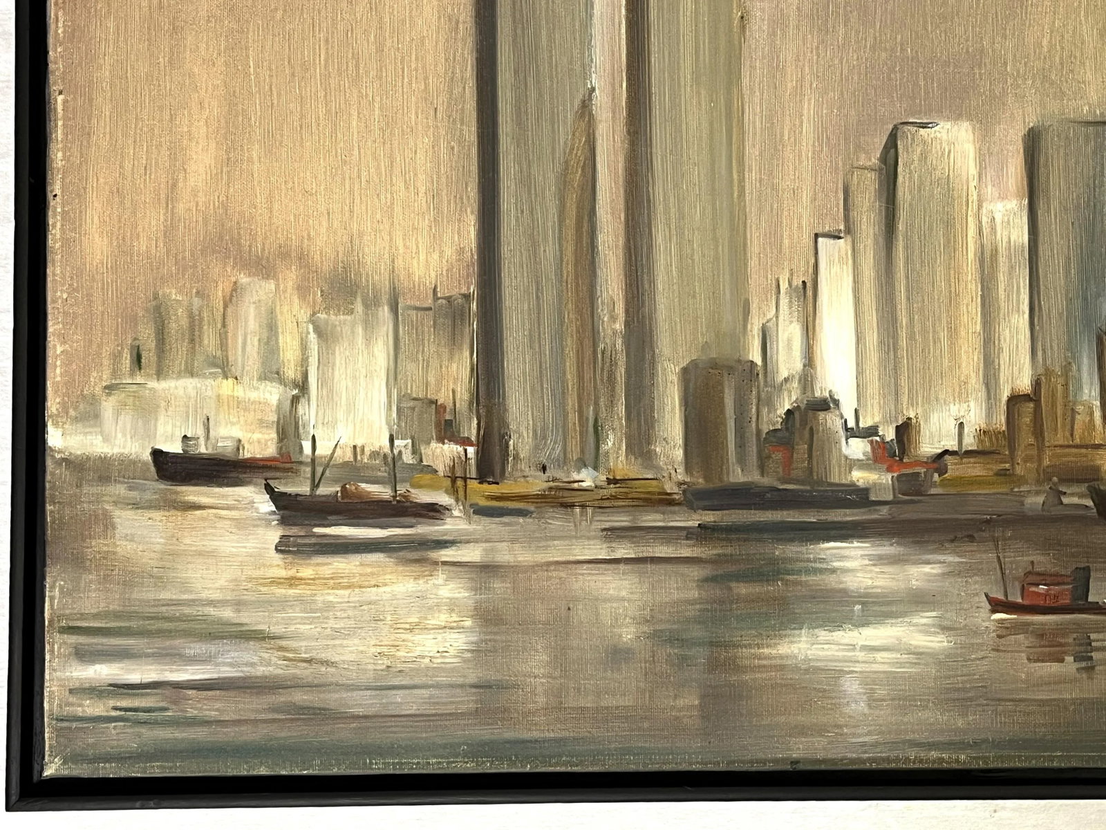 C1974 Cubist Inspired Signed Painting of New York City Skyline - 4