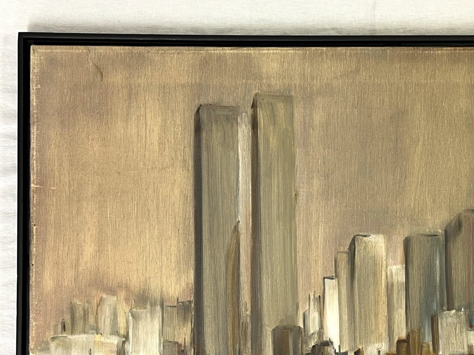 C1974 Cubist Inspired Signed Painting of New York City Skyline - 6