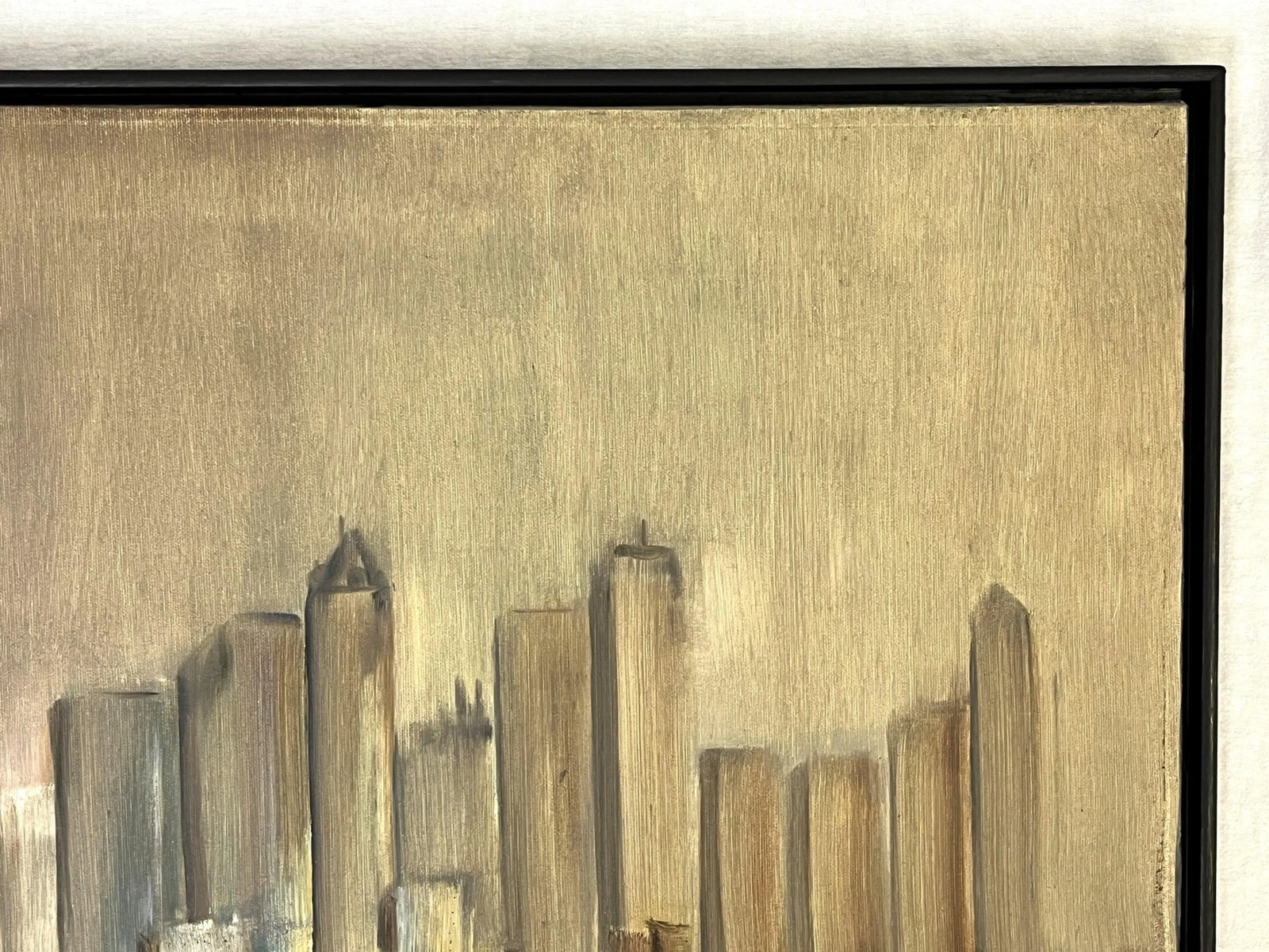 C1974 Cubist Inspired Signed Painting of New York City Skyline - 8