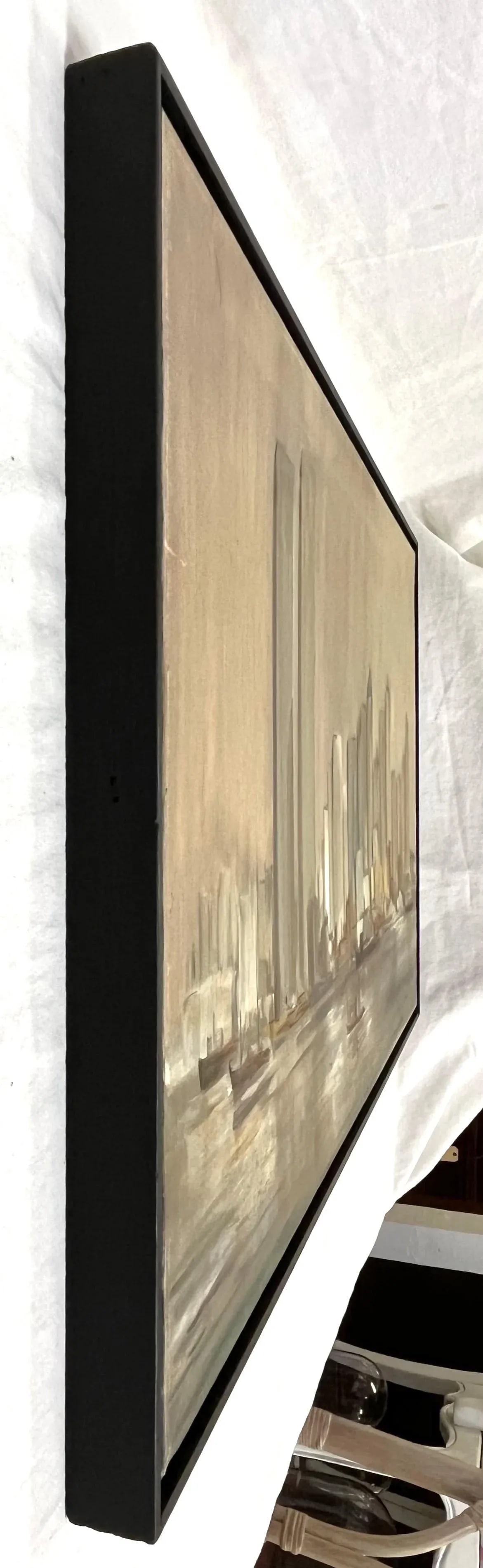 C1974 Cubist Inspired Signed Painting of New York City Skyline - 9