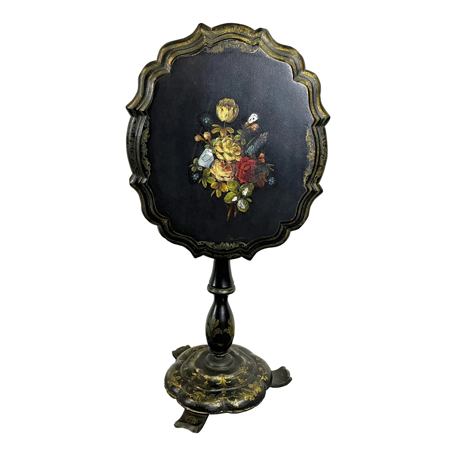 19th Century French Papier-MaÌ‚cheÌ With Mother-Of-Pearl Flip-Top Tray Table (1 of 12)