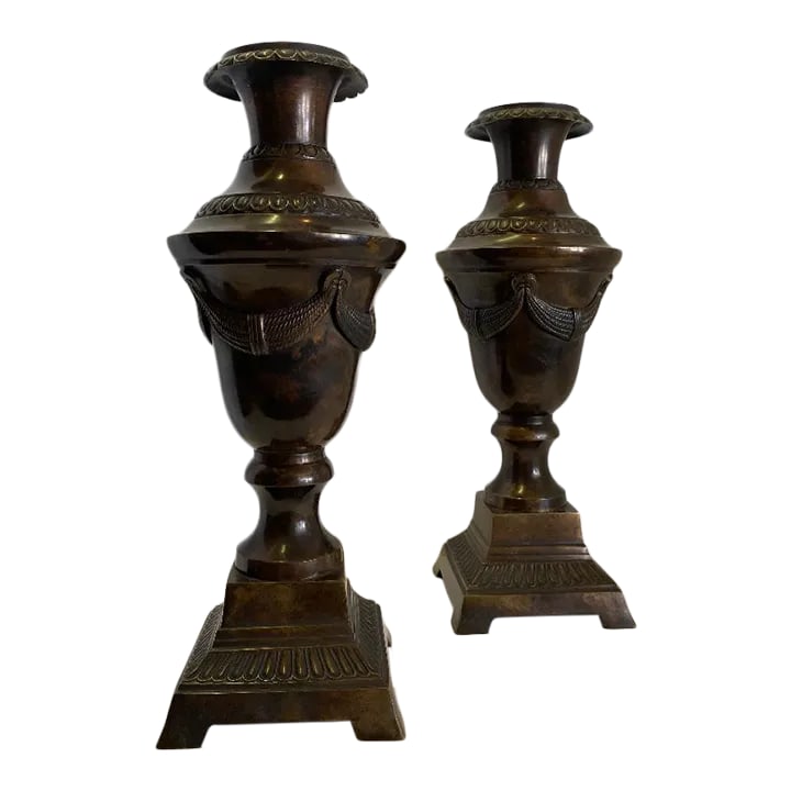 Antique Bronze Vases a Pair (1 of 9)