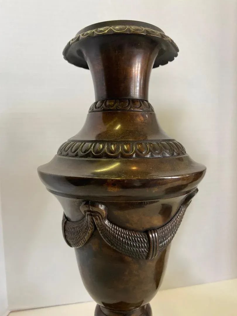 Antique Bronze Vases a Pair - 3