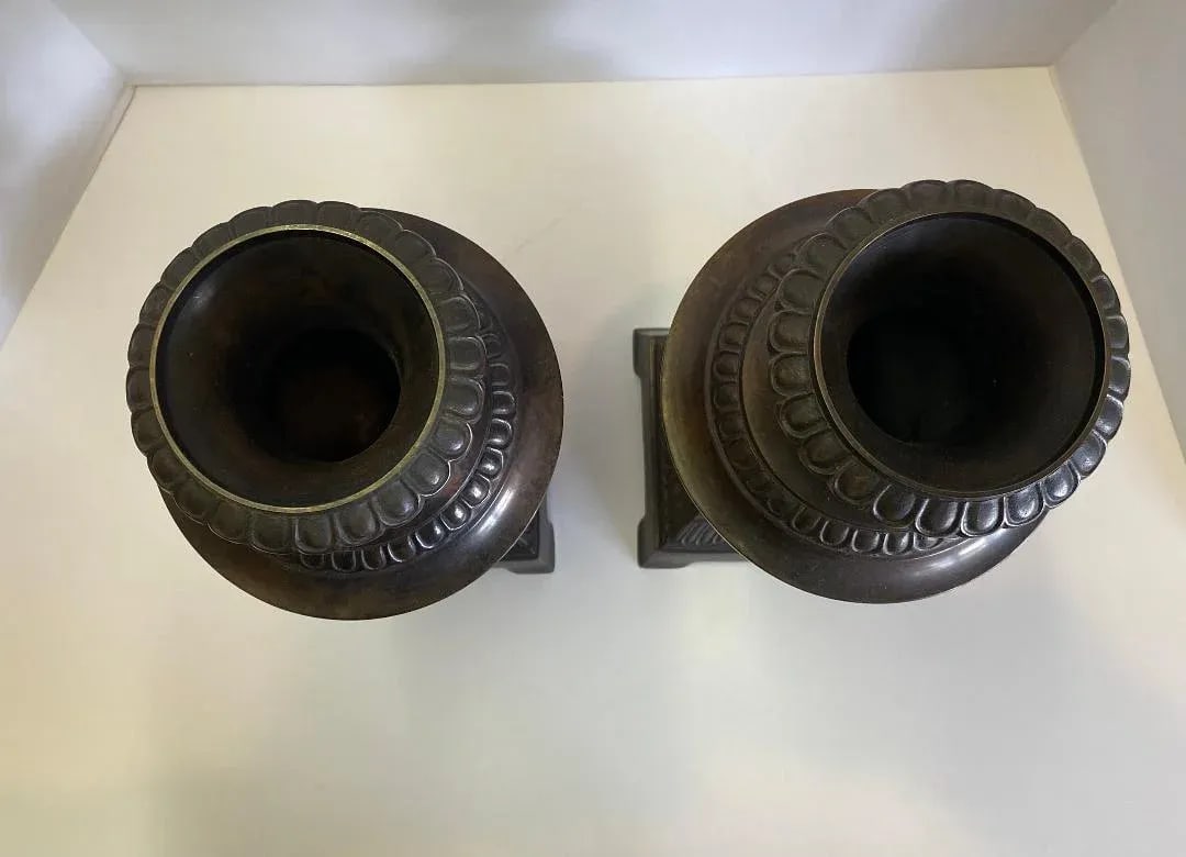 Antique Bronze Vases a Pair - 7