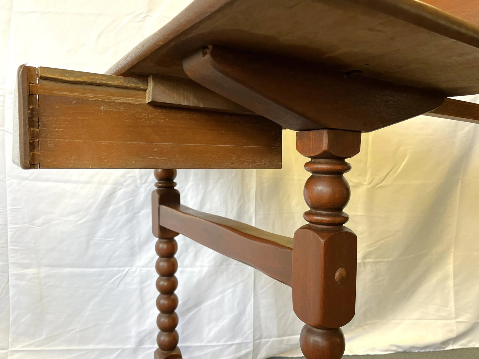 Antique Ship's Navigation Table Handmade of Solid Wood With Barley Twist Legs - 5