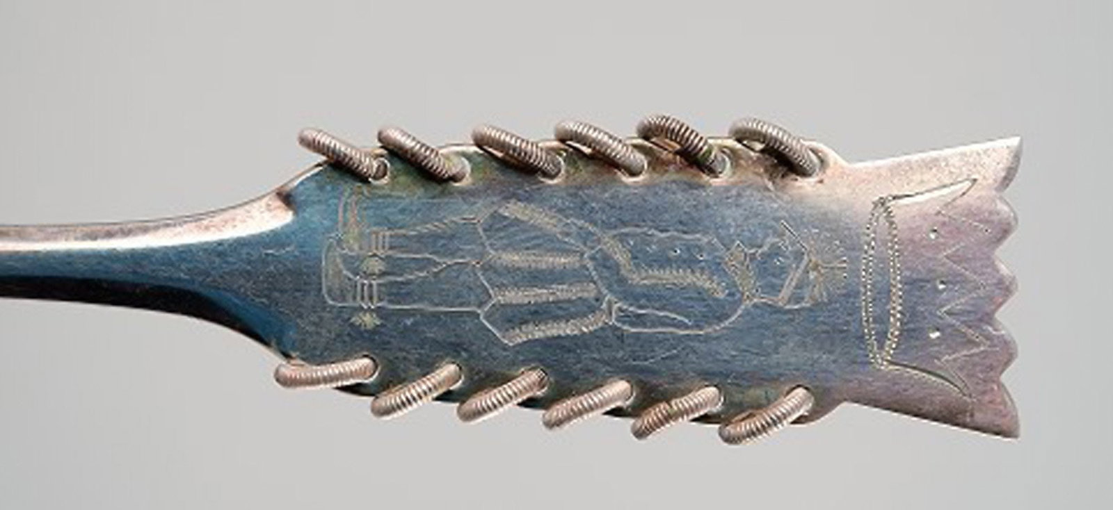 Sami/Lapps spoons in silver. Motif of moose and man in national costume. 2 pcs. in stock. - 3