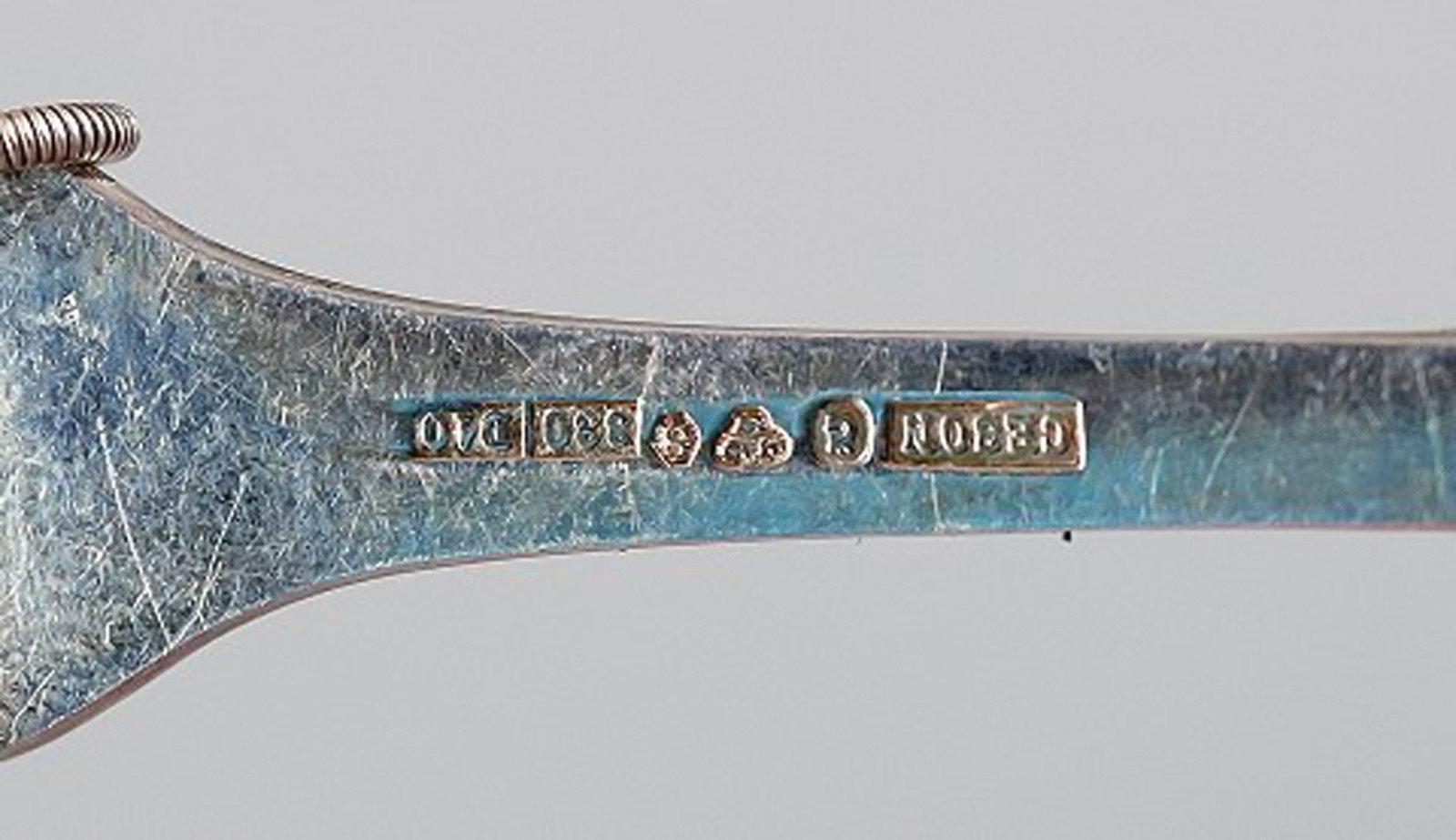 Sami/Lapps spoons in silver. Motif of moose and man in national costume. 2 pcs. in stock. - 4