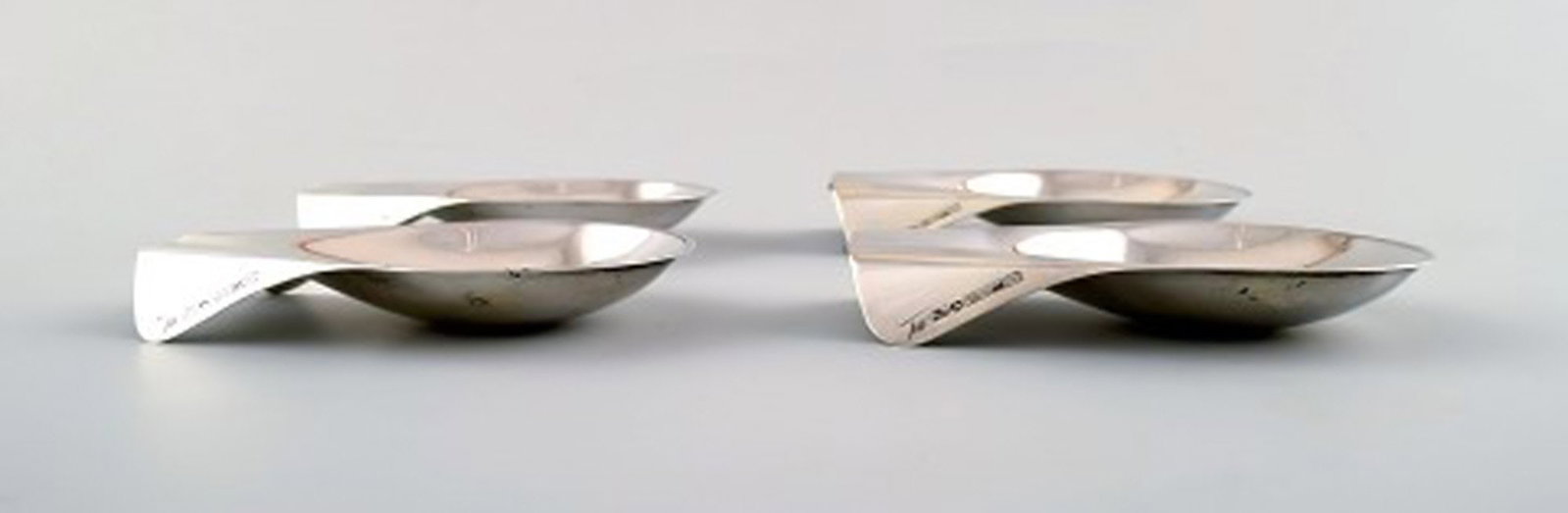 TAPIO Wirkkala BOWLS, 4 pcs., Sterling silver, Hopeakeskus Oy, Tavastehus 1966. - 2
