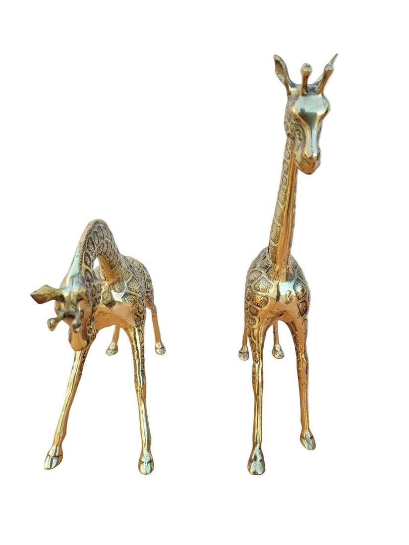 Vintage Brass Giraffe Statues - Set of 2 - 2