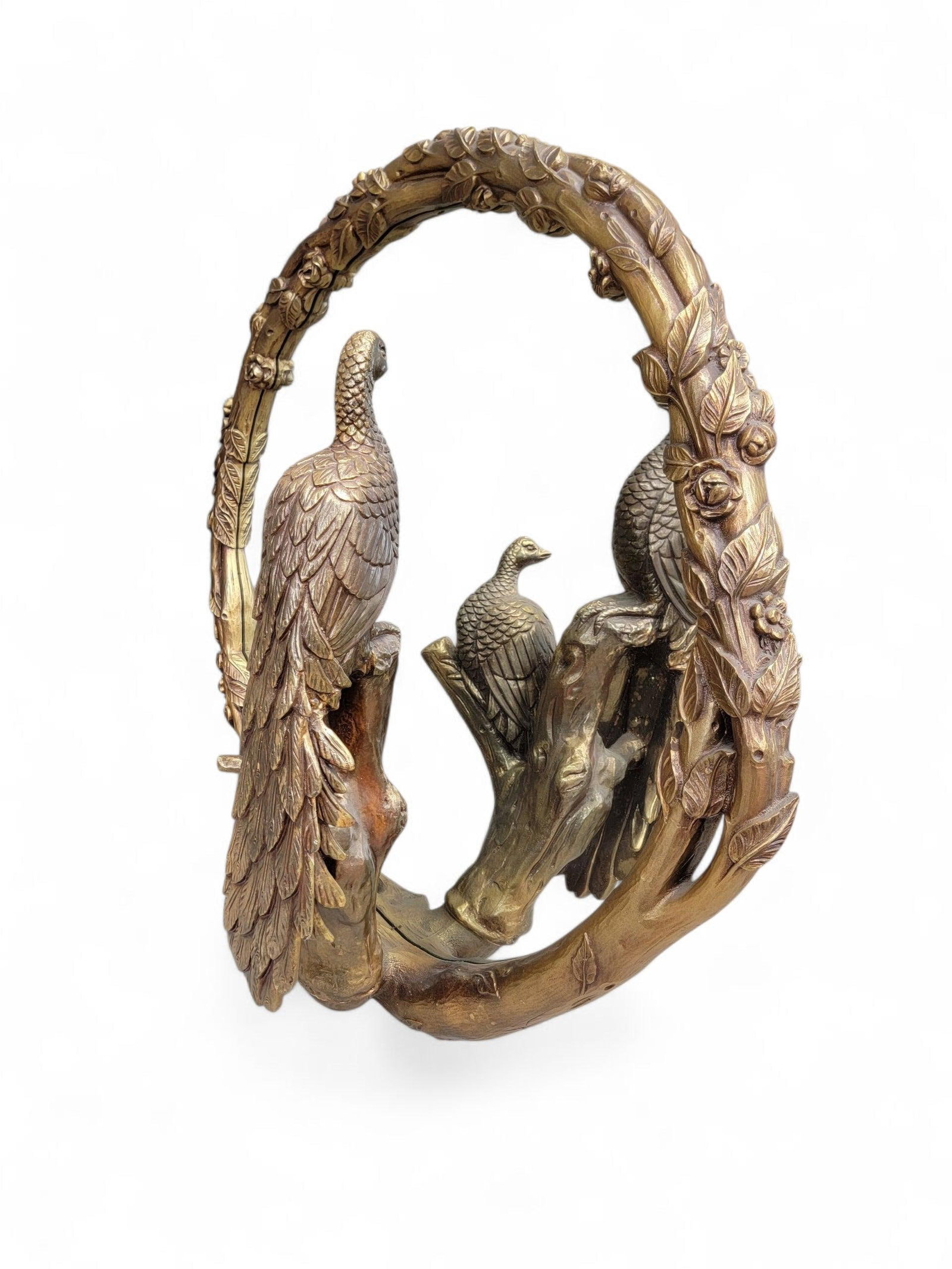 Hollywood Regency Italian Peacock Wall Mirror - 7