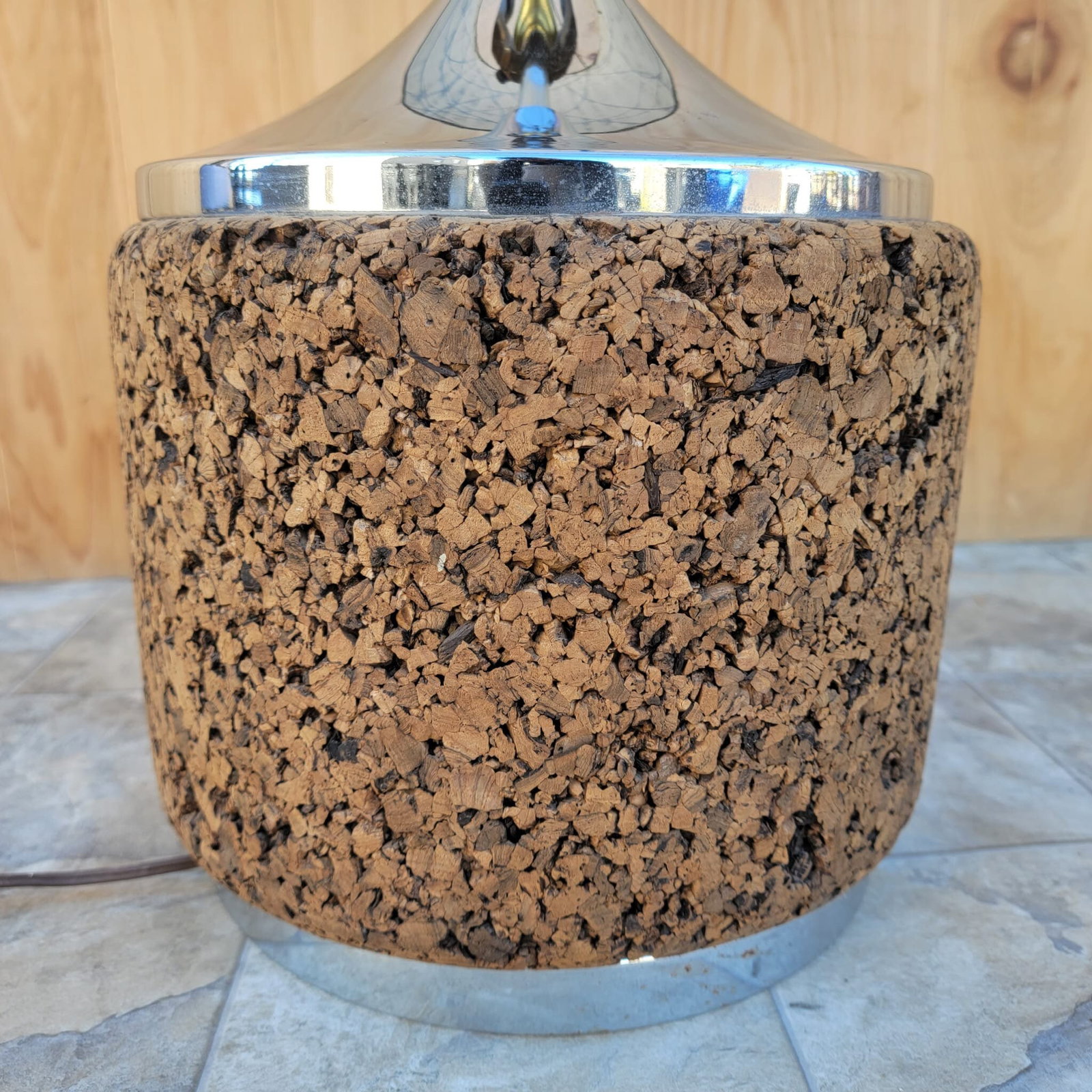 Mid Century Modern Cork Table Lamp - 4