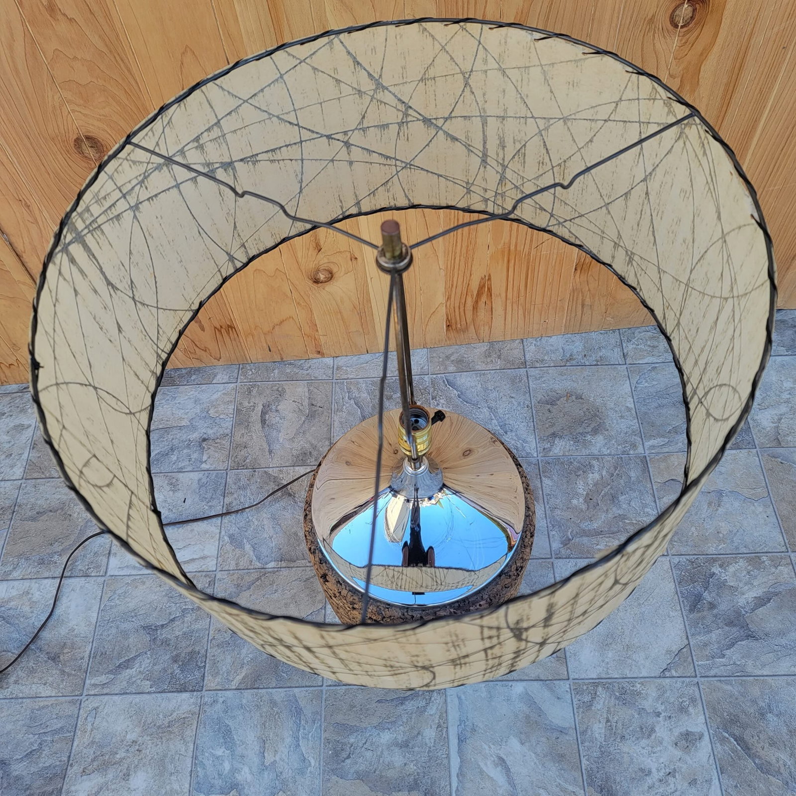 Mid Century Modern Cork Table Lamp - 7
