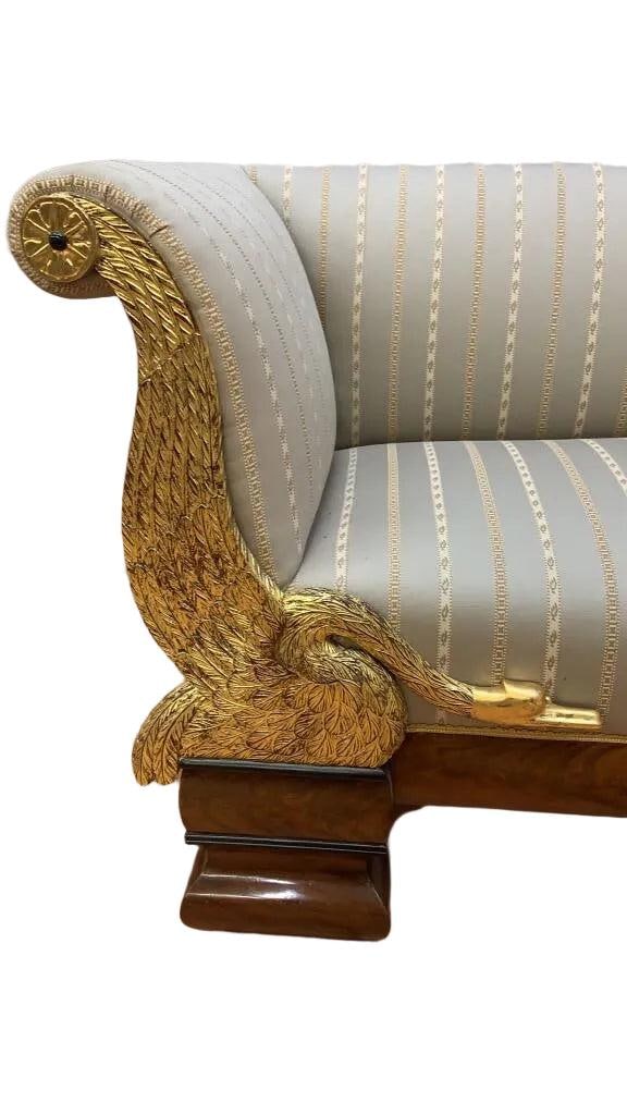 Antique Biedermeier Style Carved Goose Sofa - 3