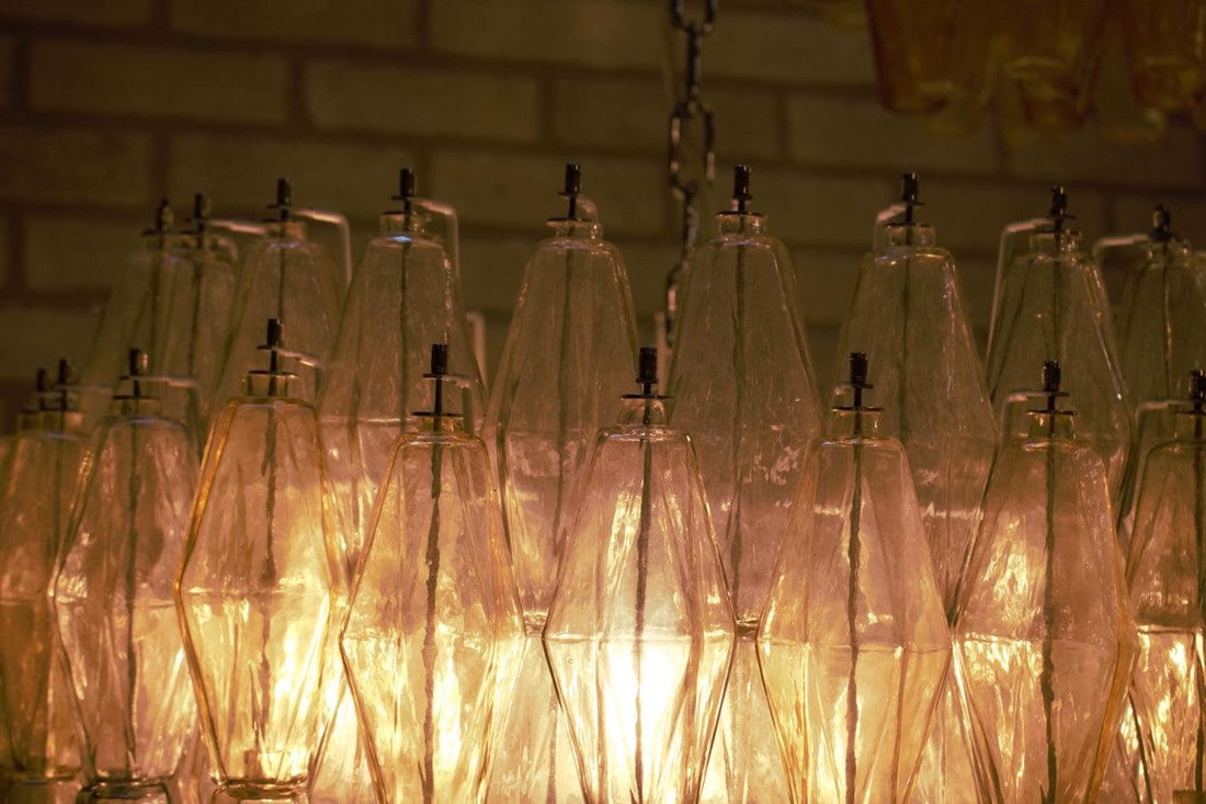 Vintage Modern Italian Glass Chandelier by Carlo Scarpa for Venini - 5