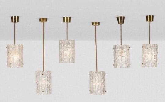 MCM Crystal Pendant Lights by Orrefors - Pair - 3