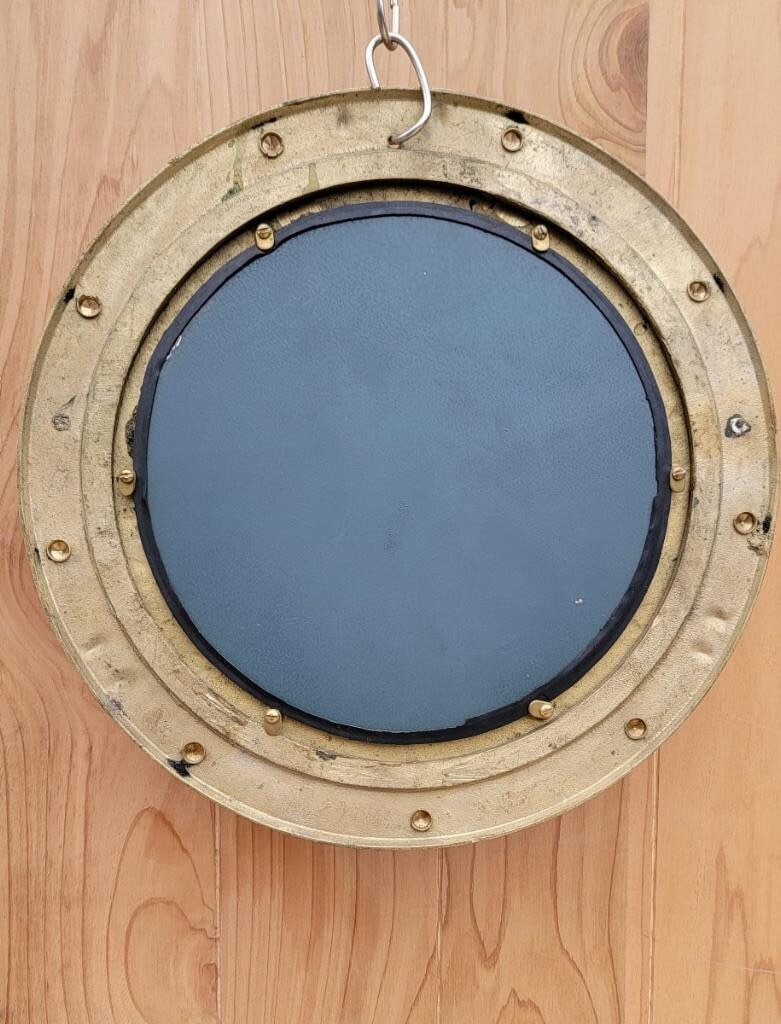 Vintage Nautical Brass Porthole Mirror - 2
