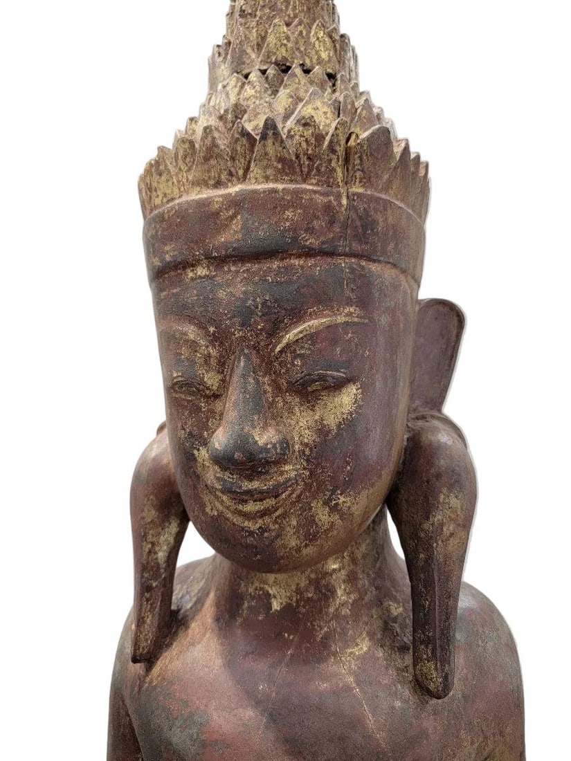 Antique Burmese Monastic Sculptures - Set of 2 - 7