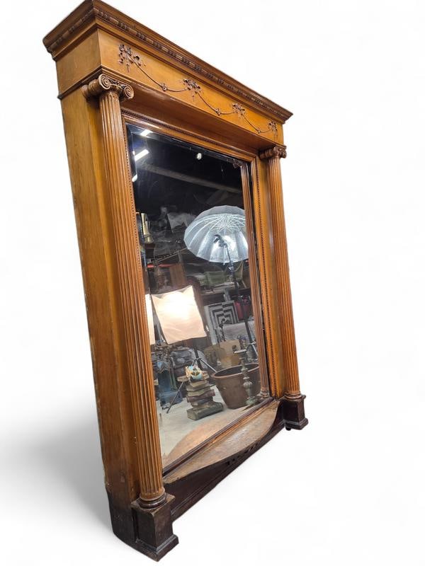 Antique Victorian Style Architectural Salvage Beveled Pier Mirror - 7