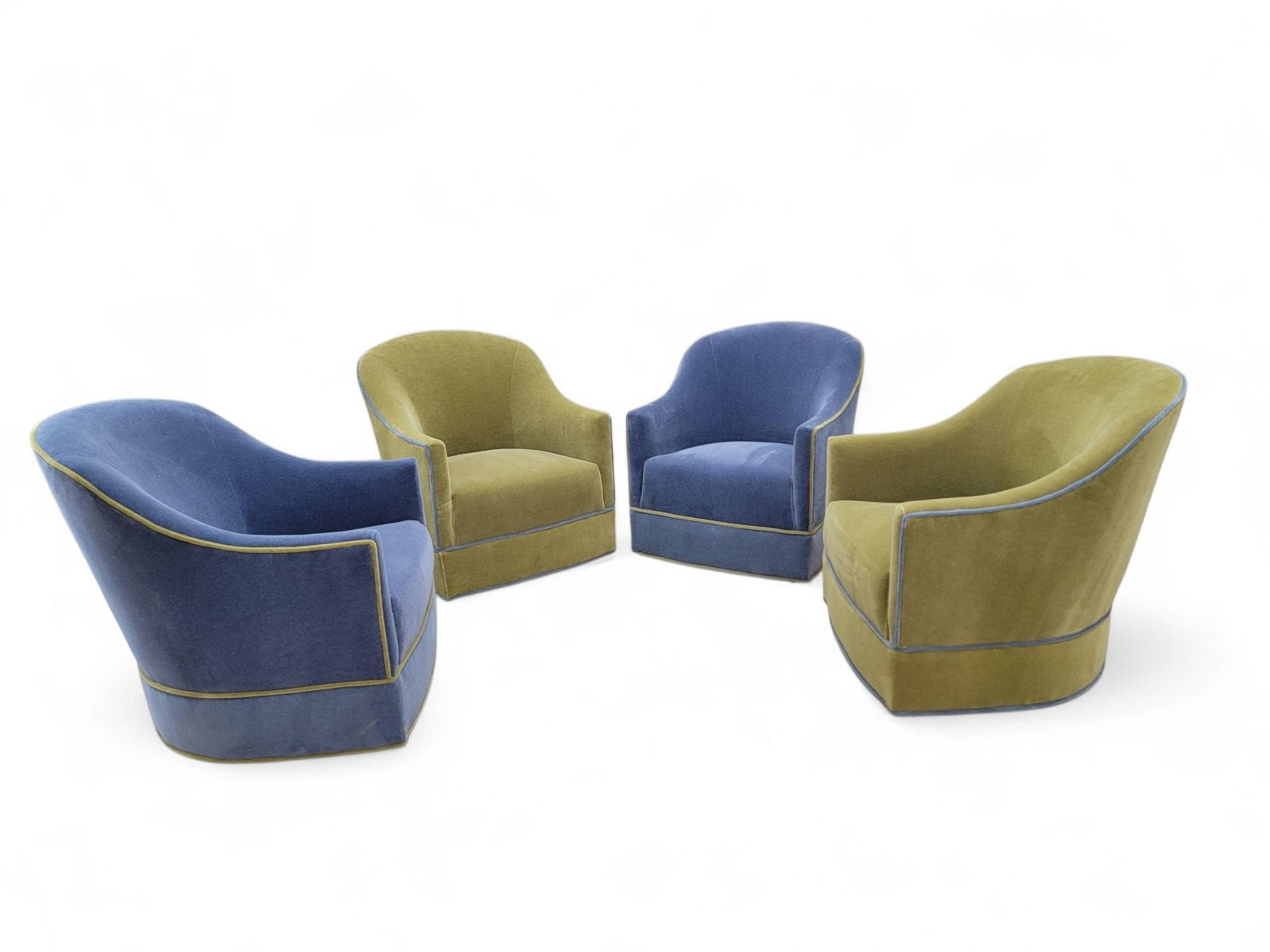 MCM Harvey Probber Style Barrel Back Swivel Chairs Newly Reupholstered - 4 - 6