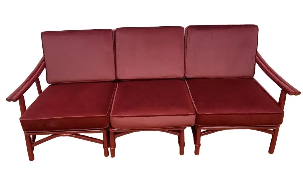 MCM Asian Style Modular Sectional Sofa Set by Ficks Reed Newly Reupholstered - 2