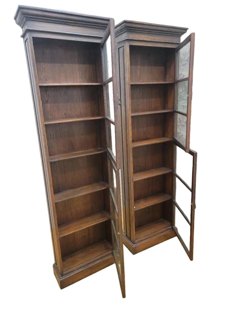 Antique Thai British Colonial Display Cabinet - Pair - 2