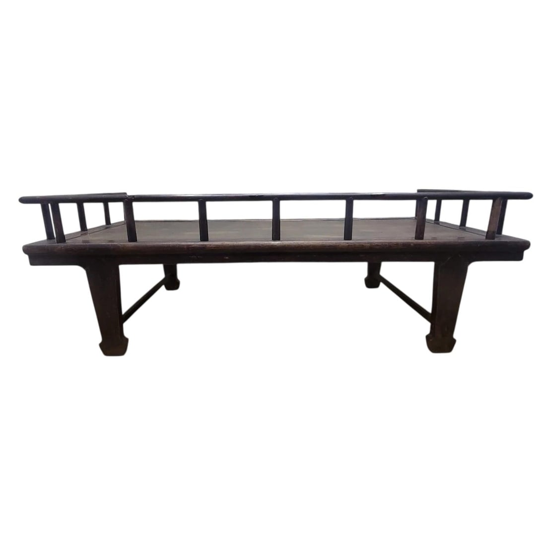 Antique Shanxi Province Elm and Rattan Inlay Opium Bed - 2