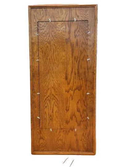 Antique Enclosed Free Standing Light Box with Stained Glass Church Window - 7