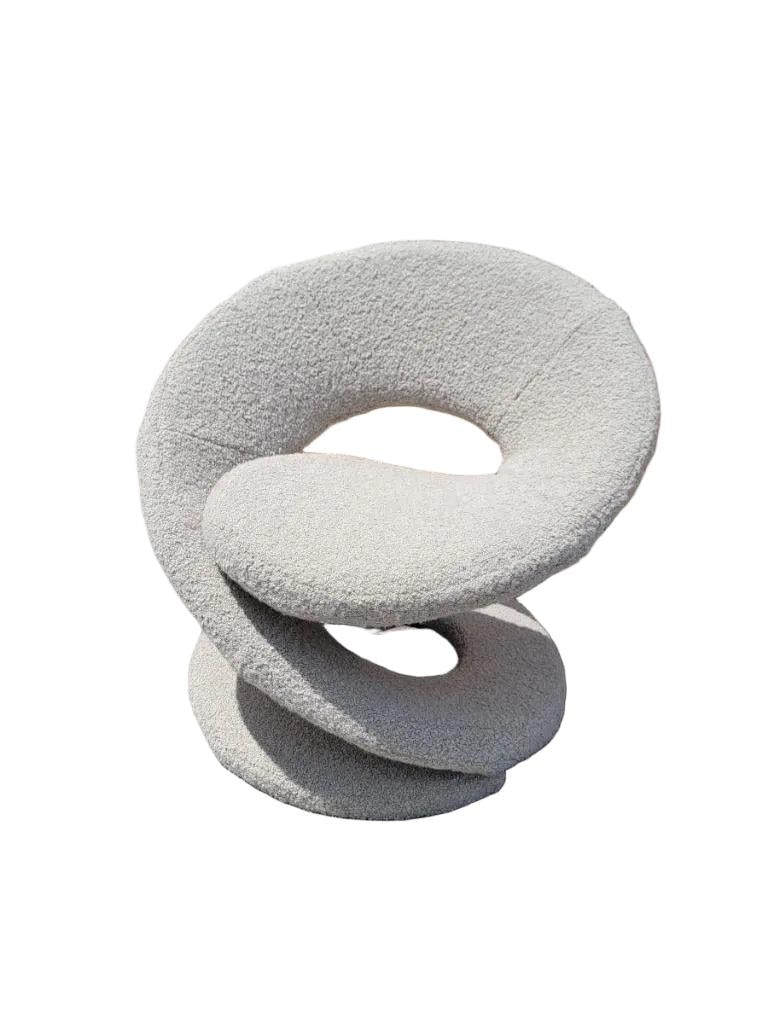 Postmodern Louis Durot Style Spiral Ribbon Chair Newly Reupholstered - 3