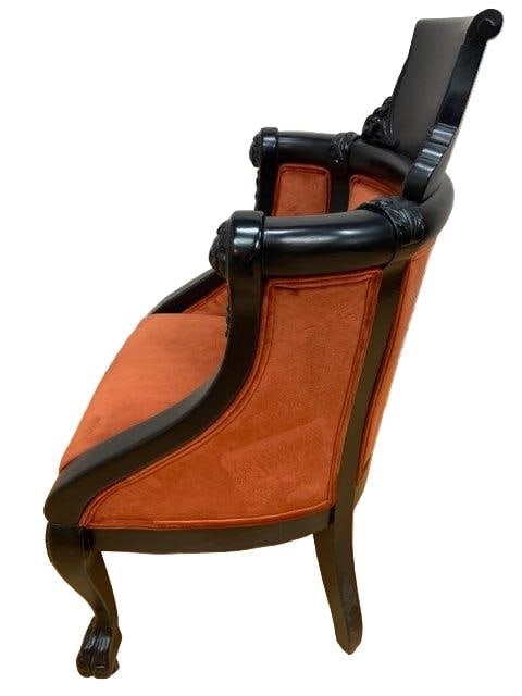 Victorian Figural Ebonized Frame Tub Chair - 3